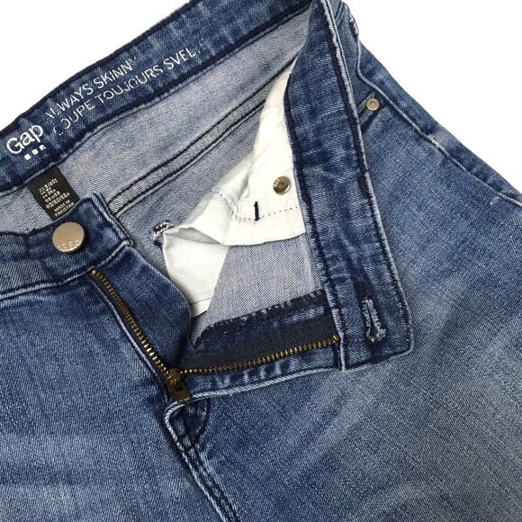 Gap Jeans Always Skinny Light Wash Blue Stretch Denim Pants Women's 4/27- HEMMED - Picture 3 of 10